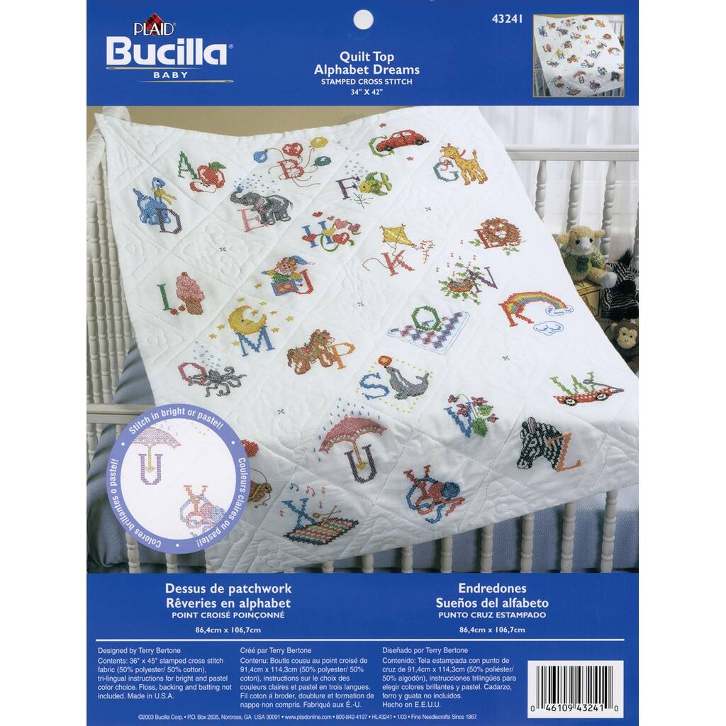 Bucilla Alphabet Dream Stamped Baby Quilt Top Cross Stitch Kit Michaels Bucilla Alphabet Dream Stamped Baby Quilt Top Cross Stitch Kit Michaels
